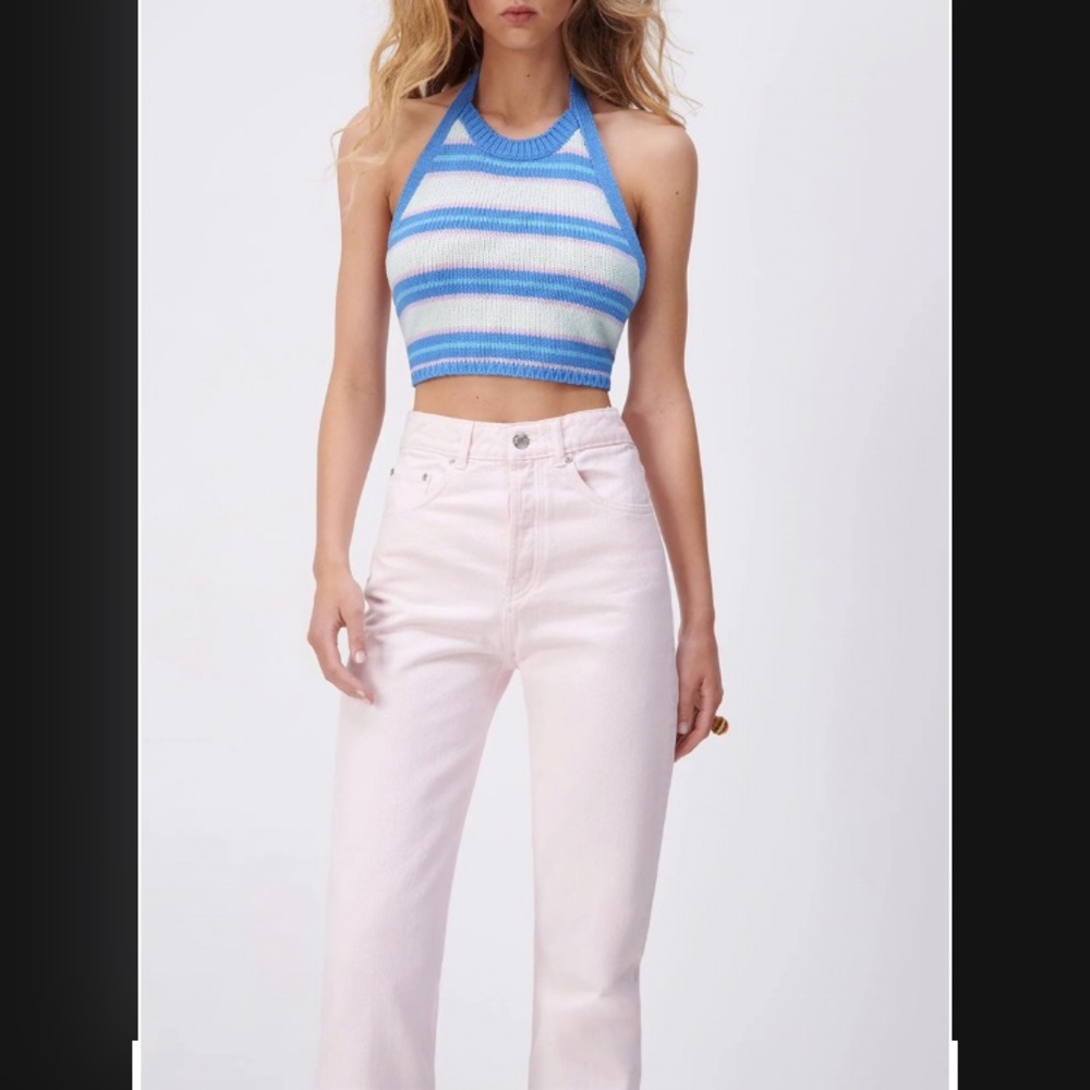Zara Hi-Rise Straight Leg Cropped Jean - Picture 2 of 8